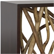 Maklaine Transitional Wood Console Table in Natural / Walnut Finish