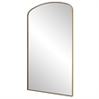 Maklaine Arch Floating Transitional Stainless Steel Mirror in Brass