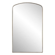 Maklaine Arch Floating Transitional Stainless Steel Mirror in Brass
