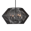 Maklaine Steel Matte Black Pendant Circular Adjustable 28