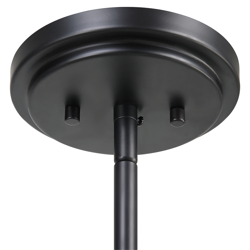 Maklaine Steel Matte Black Pendant Circular Adjustable 28