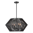 Maklaine Steel Matte Black Pendant Circular Adjustable 28