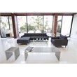 Maklaine Rectangular Modern Brushed Steel Metal Bench in Silver