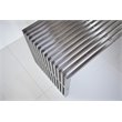 Maklaine Rectangular Modern Brushed Steel Metal Bench in Silver