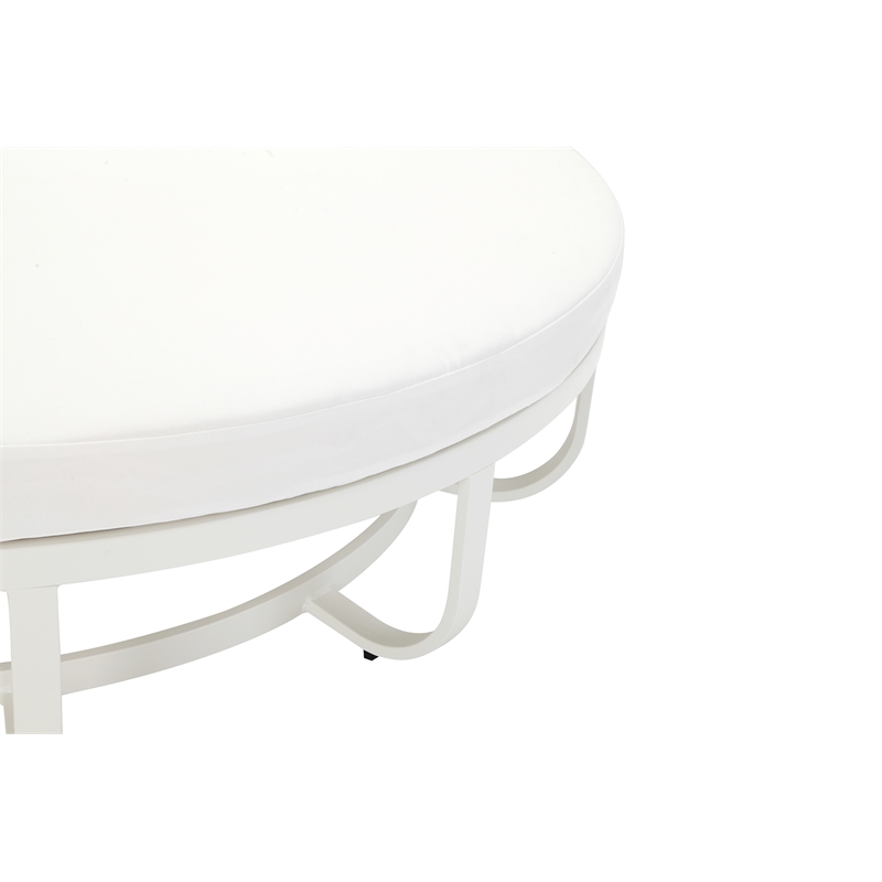 Maklaine Contemporary Upholstered Aluminium Daybed in White Finish
