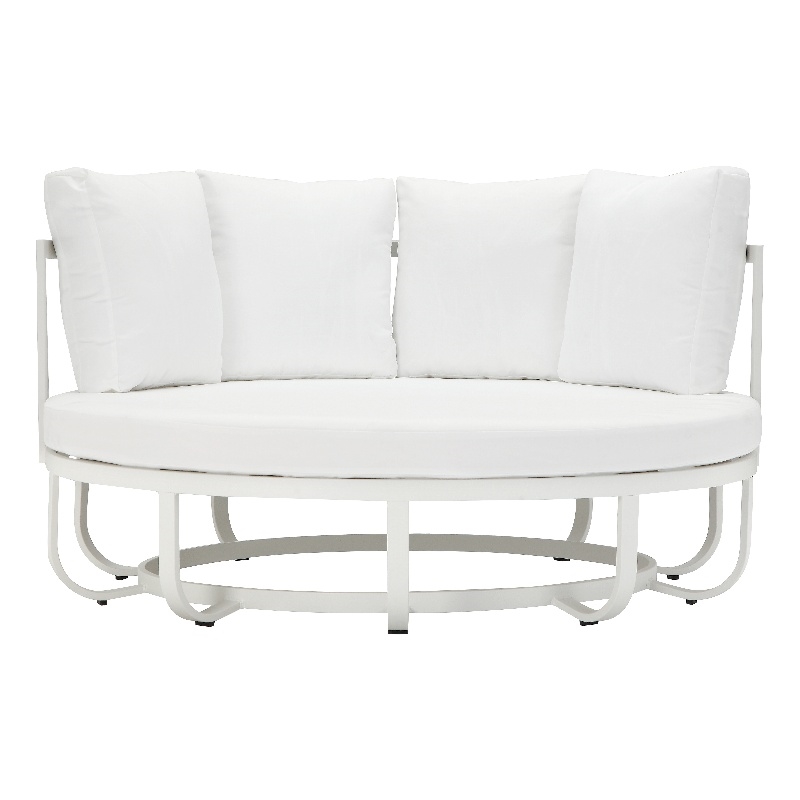 Maklaine Contemporary Upholstered Aluminium Daybed in White Finish