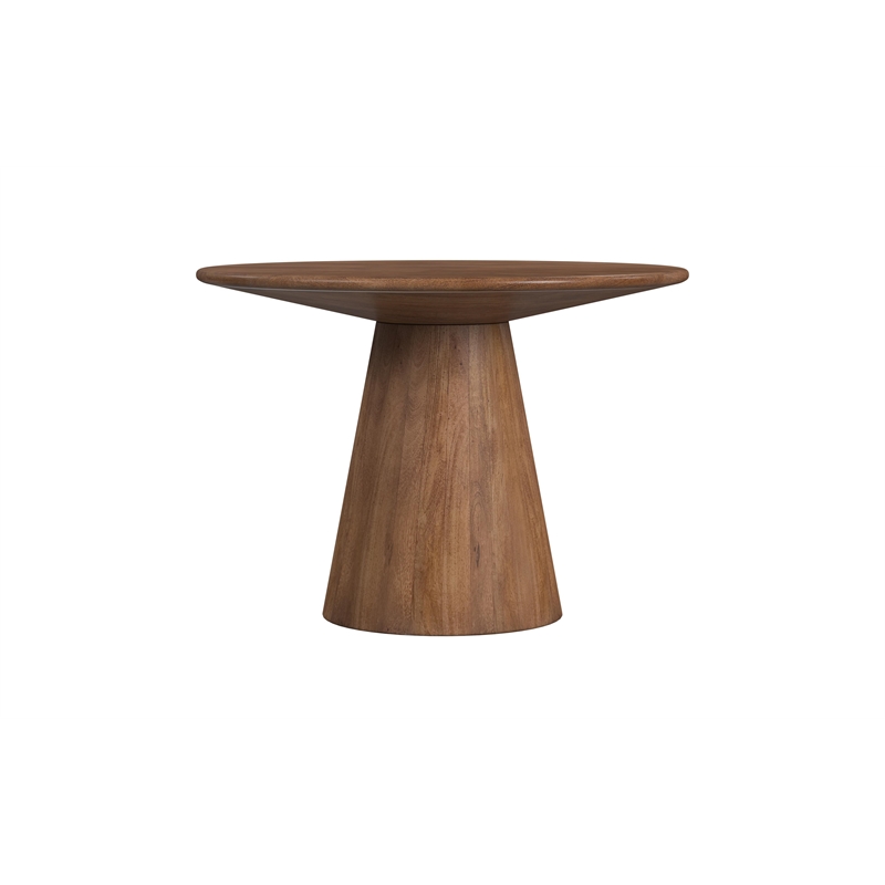 Maklaine Modern / Contemporary Brown Round Dining Table in Mango Wood and Resin