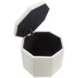 Maklaine Button Tufted Linen Fabric Storage Ottoman in Beige