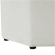Maklaine Button Tufted Linen Fabric Storage Ottoman in Beige