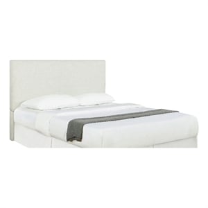 Maklaine 46&quot x 80&quot Fabric Upholstered King Headboard in Sand Beige