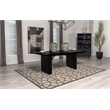 Maklaine Asian Hardwood Black Dining Table Rectangular 83.5