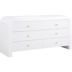 Maklaine Contemporary Wood 31.5''H x 62''W x 19''D White Dresser