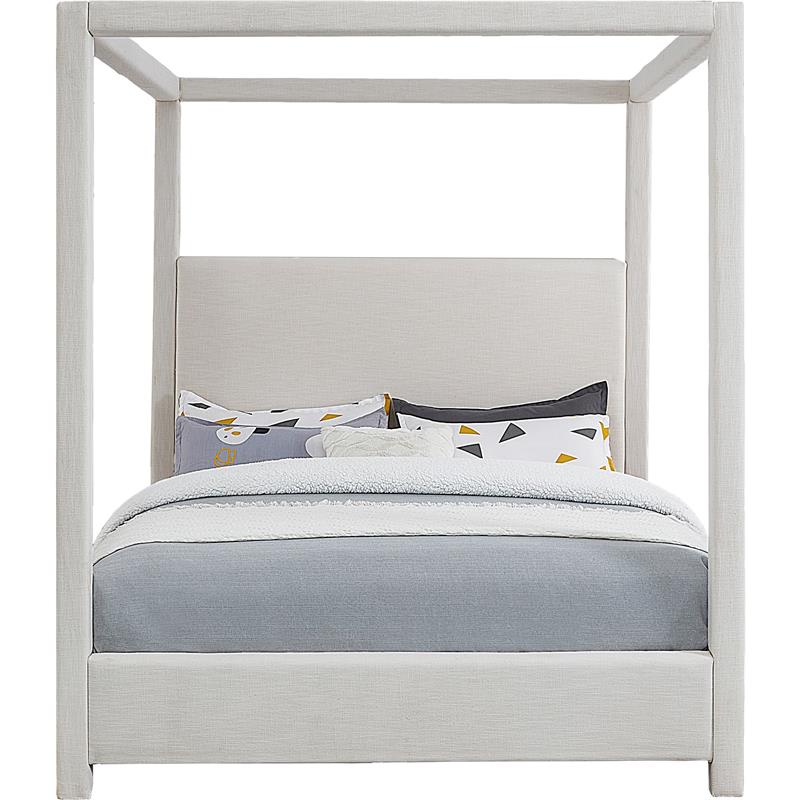 Maklaine Linen Cream Bed Canopy King 78
