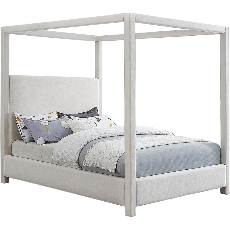 Maklaine Linen Cream Bed Canopy King 78