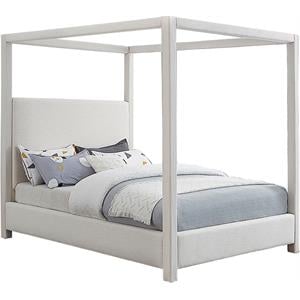 Maklaine Linen Cream Bed Canopy King 78&quotH x 83&quotW x 87&quotD