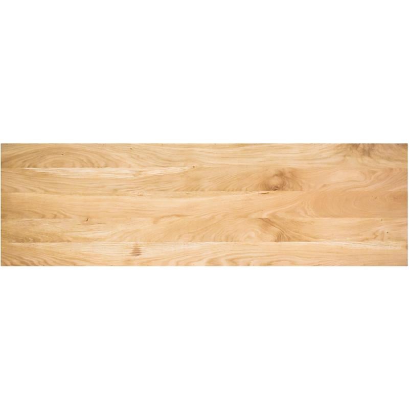 Maklaine Mid-Century Solid White Oak Wood Console Table in Natural Oak