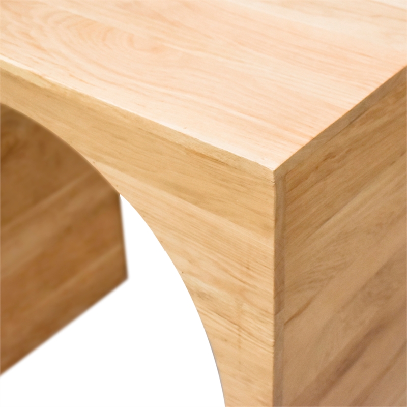 Maklaine Mid-Century Wood 30''H x 60''W x 18''D White Oak Console Table