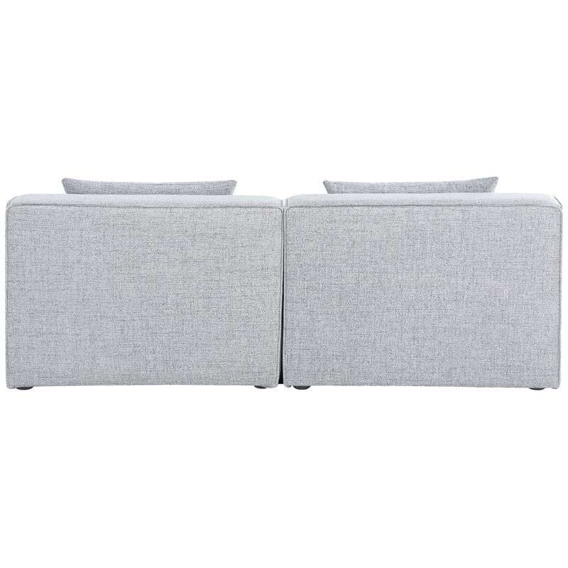 Maklaine Contemporary 26''H x 72''W x 36''D Grey Durable Linen Modular Sofa