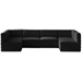 Black/6-Piece: 4 Armless Chair, 2 Corner Chair