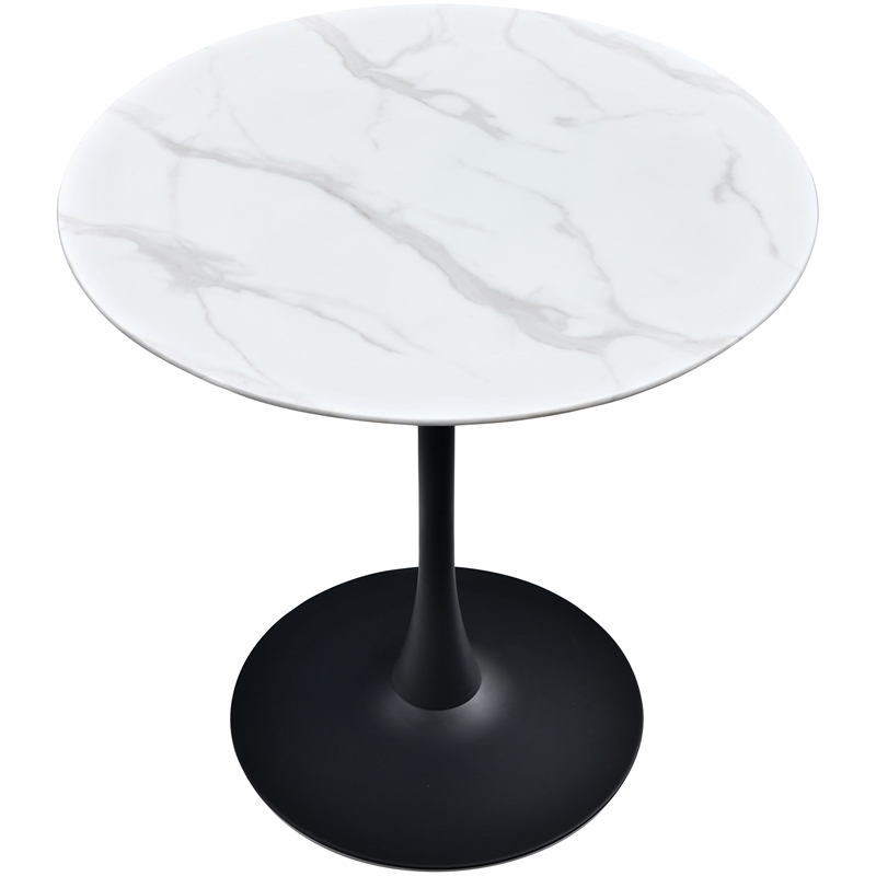 Maklaine Faux Marble Matte Black Counter Height Table Round Contemporary 36