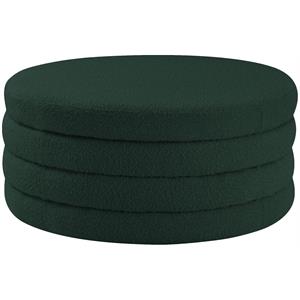 Maklaine Contemporary Boucle Fabric Ottoman/Coffee Table in Rich Green