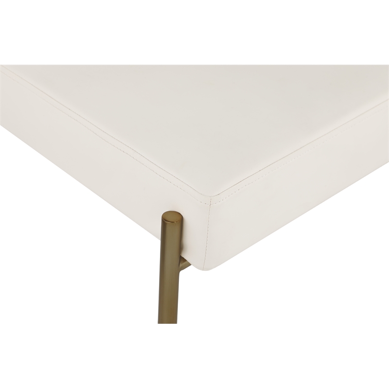 Maklaine 37''H x 18.5''W x 22.5''D Cream Faux Leather / Boucle Counter Stool