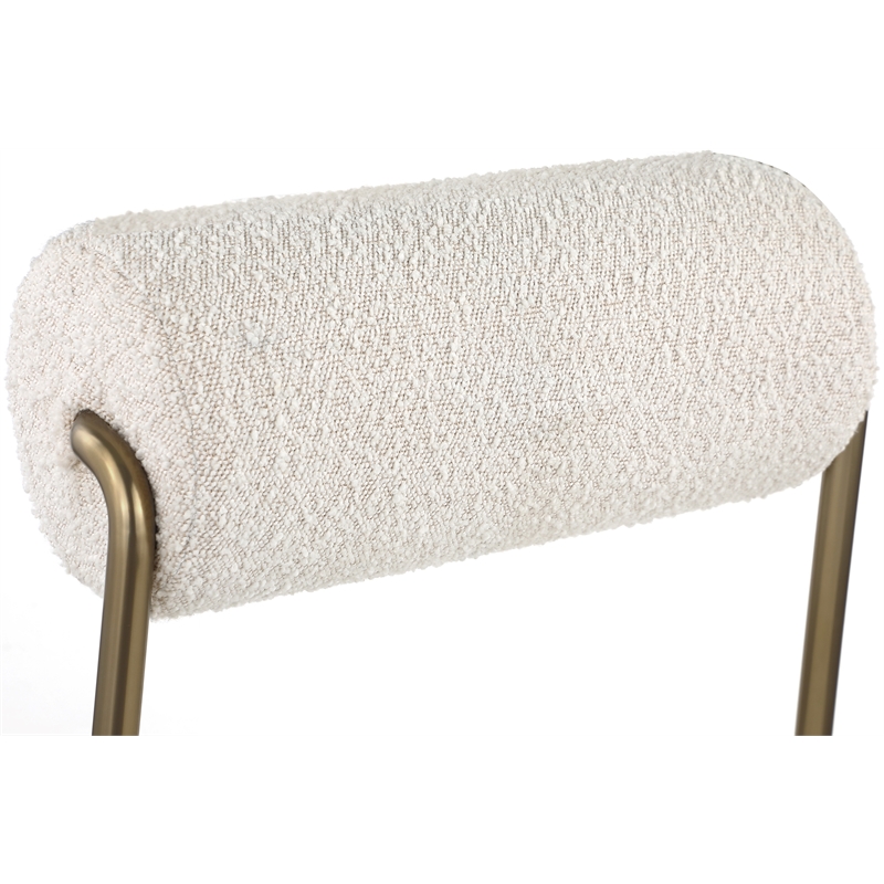 Maklaine 37''H x 18.5''W x 22.5''D Cream Faux Leather / Boucle Counter Stool
