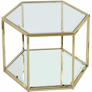 Maklaine Modular Stainless Steel/Glass Coffee Table in Brushed Gold