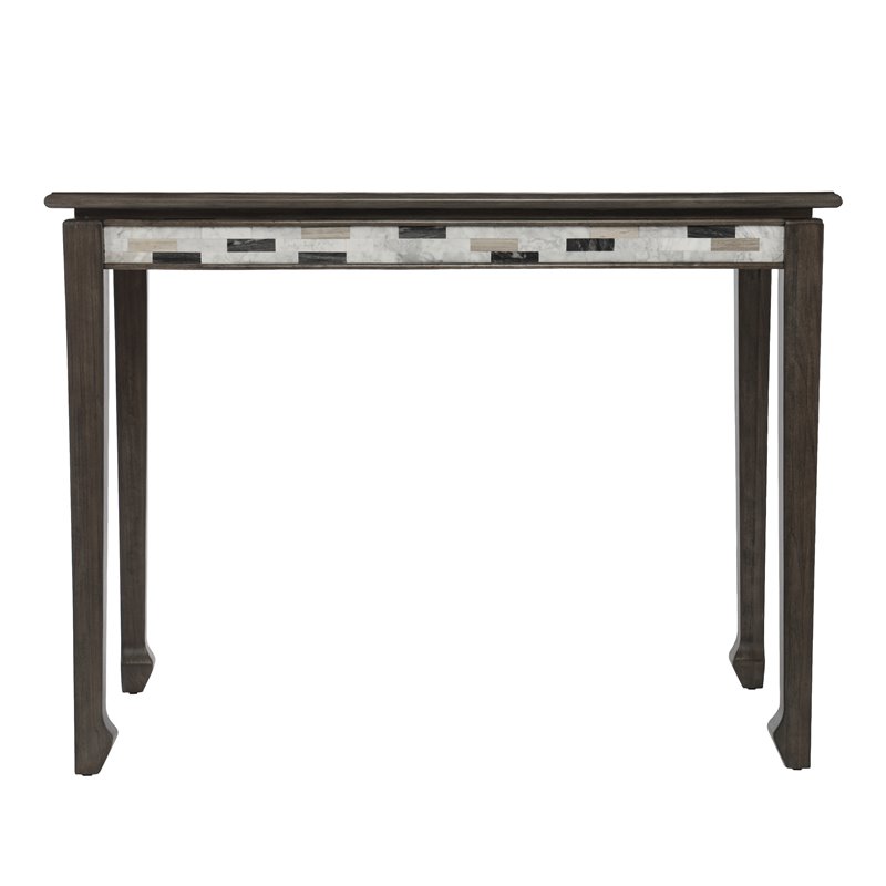 Maklaine Traditional Wood Counter Height Table in Gray Finish