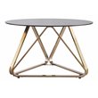 Maklaine Transitional Round Cocktail Table in Champagne with Smoked Glass