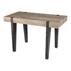 Maklaine Transitional Engineered Wood Multipurpose Desk in Natural / Black