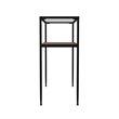 Maklaine Transitional Engineered Wood Console Table with Glass Top in Black