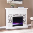 Maklaine Transitional Wood Color Changing Fireplace in White