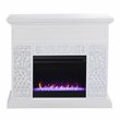Maklaine Transitional Wood Color Changing Fireplace in White