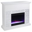 Maklaine Transitional Wood Color Changing Fireplace in White