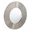 Maklaine Transitional Round Glass Decorative Mirror in Silver