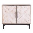 Maklaine Transitional Engineered Wood Cabinet in White Washed / Dark Stained
