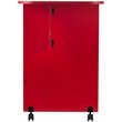 Maklaine Transitional Wood Drop Leaf Mobile Sewing Craft Table in Farmhouse Red