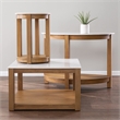 Maklaine Transitional Console Table in White and Natural