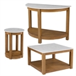 Maklaine Transitional Console Table in White and Natural
