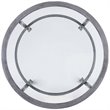 Maklaine Transitional Round Glass Top Metal End Table in Silver