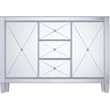 Maklaine Transitional 2 Door Mirrored Sideboard in Matte Silver