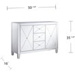 Maklaine Transitional 2 Door Mirrored Sideboard in Matte Silver
