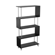 Maklaine Transitional Engineered Wood Bookcases in Black Finish