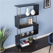 Maklaine Transitional Engineered Wood Bookcases in Black Finish