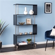Maklaine Transitional Engineered Wood Bookcases in Black Finish