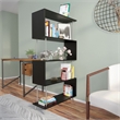 Maklaine Transitional Engineered Wood Bookcases in Black Finish