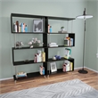 Maklaine Transitional Engineered Wood Bookcases in Black Finish