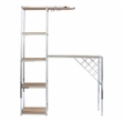 Maklaine Transitional Engineered Wood Serving Table with Bar Storage in Natural