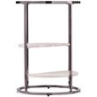Maklaine Modern / Contemporary Round Glass Top Accent Side Table